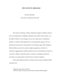 The Faith of Abraham - UCR Department of Philosophy