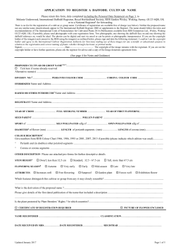 application to register a daffodil cultivar name