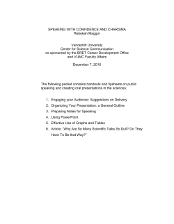 Speaking with Confidence Maggor handout