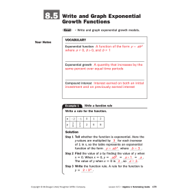 8.5 Write and Graph Exponential Growth Functions