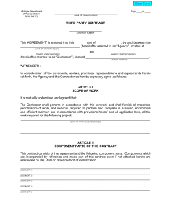 THIRD PARTY CONTRACT