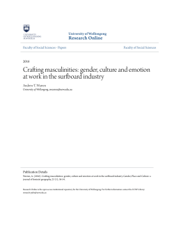 Crafting masculinities: gender, culture and - Research Online