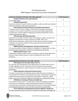 Post-BS Curriculum Component and Course Descriptions_2016