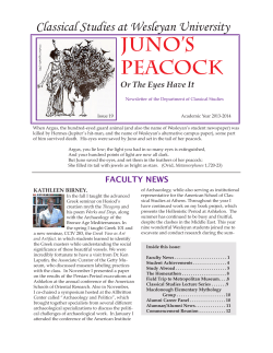 juno`s peacock - Wesleyan University