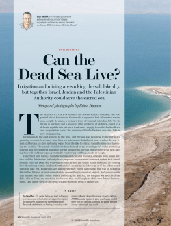 Can the Dead Sea Live?
