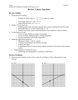 Review: Linear Functions