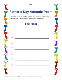 Father`s Day Acrostic Poem