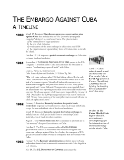 Embargo Timeline - History of Cuba