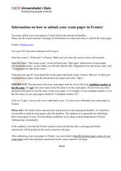 Information on how to submit your exam paper in Fronter