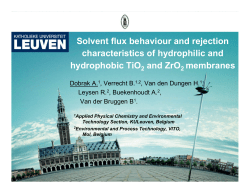 Solvent flux behaviour and rejection characteristics of - i