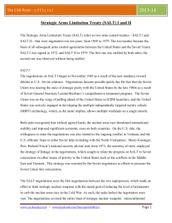 Strategic Arms Limitation Treaty (SALT) I and II