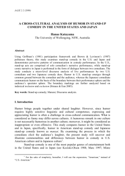 a cross-cultural analysis of humor in stand