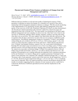 1 Physical and Chemical Water Features as Indicators of Changes