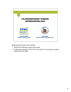 Briefly discuss the goal of the webinar: 1. SGR Grant addresses