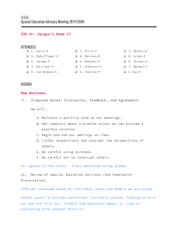 CUSD Special Education Advisory Meeting 10/17/2016 CHS Mr