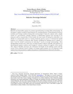 Selective Sovereign Defaults - Federal Reserve Bank of Dallas