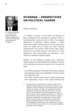 Myanmar - Perspectives on Political Change - Konrad