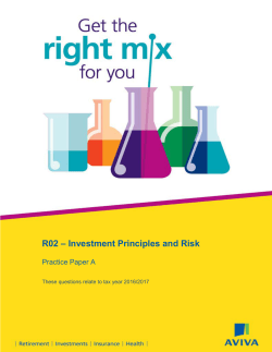 R02 &ndash; Investment Principles and Risk