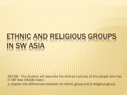 Ethnic and Religious Groups in SW asia