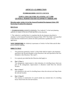 article four direction - Pembrokeshire County Council