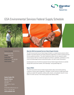 GSA Environmental Services Federal Supply Schedule