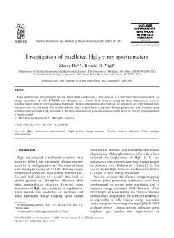 Investigation of pixellated HgI &gamma;-ray spectrometers