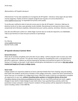 AP Spanish Literature Summer Work