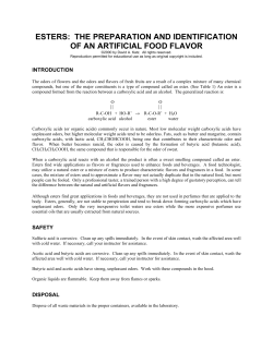 esters: the preparation and identification of an artificial