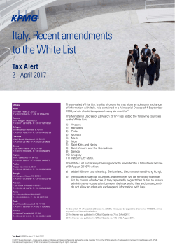 Italy: Recent amendments to the White List