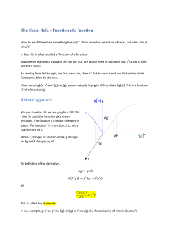The Chain Rule &ndash; Function of a function