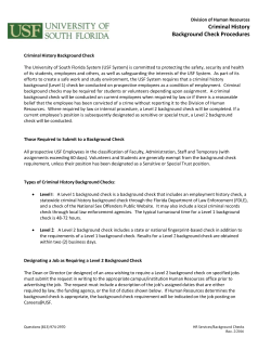 Criminal History Background Check Procedures
