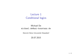 Lecture 1 - Michael De