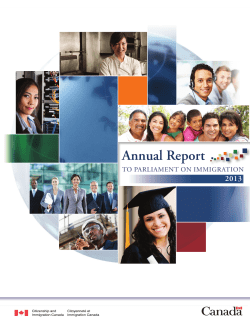 Annual Report to Parliament on Immigration 2013