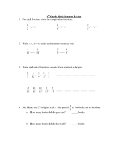 4 Grade Math Summer Packet 1. For each fraction, write three