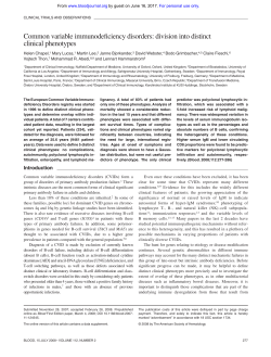 Common variable immunodeficiency disorders