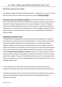 2ND YEAR- CORE LANGUAGE (Year 8)