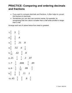 PRACTICE: Comparing and ordering decimals and fractions