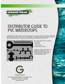Distributors Guide to PVC Waterstops