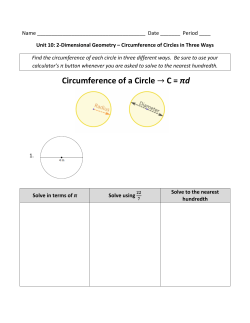 Circumference of a Circle &rarr; C = &pi;d