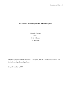 The Evolution of Accuracy and Bias in Social Judgment
