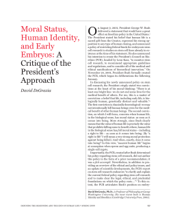 Moral Status, Human Identity, and Early Embryos: A Critique of the