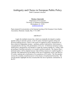 Ambiguity and Choice in European Public Policy