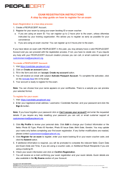 EXAM REGISTRATION INSTRUCTIONS A step by step