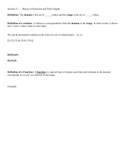 Section 2.1 Basics of Functions and Their