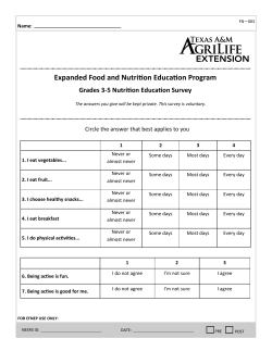 Expanded Food and Nutrition Education Program