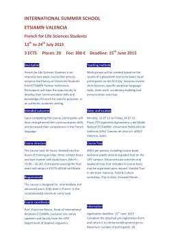 international summer school etsiamn valencia