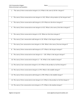 2.8.3 Consecutive Integers Name