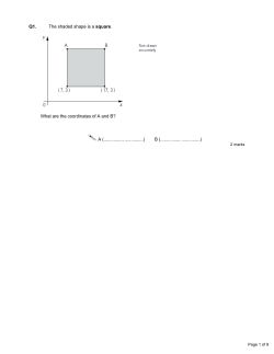 Q1. The shaded shape is a square. What are the coordinates of A