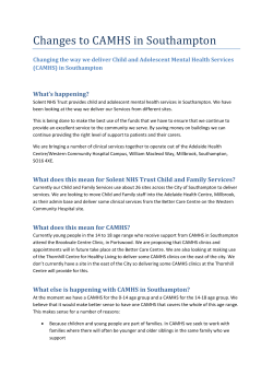 Changes to CAMHS in Southampton