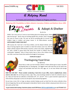 Fall 2015 Newsletter - Children`s Restoration Network